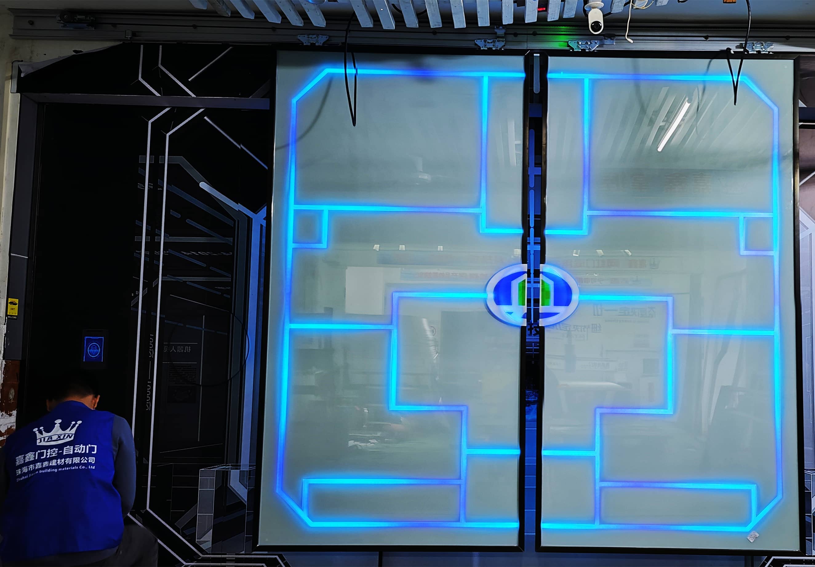 网红玻璃感应门